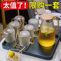 Heat-resistant tea cup set family home home living room high temperature luxury creative glass teapot water cup set