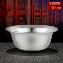 S990 silver cup Buddha front cup hand-made smooth single bowl Buddha supplies Buddha cup secret Buddha front glass 6cm