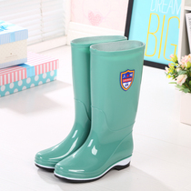 Womens rain boots womens high-tube fashion womens rain boots non-slip water shoes high-tube rubber shoes adult water boots galoshes