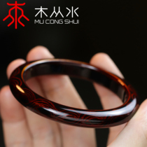  Wood from the water Inner diameter 60 wide 1cm rope pattern lacquer bracelet Original design handmade Chinese intangible cultural heritage gift lacquerware