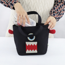 Hand carry lunch box bag out of lunch handbag cute cartoon mommy office worker with rice canvas zipper lunch bag