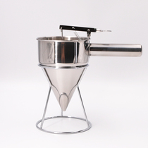 Conical hand-held controllable stainless steel funnel injection fish ball yogurt sauce liquid dispensing soup pouring juice big mouth dispenser