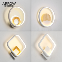 Nordic wall lamp Modern minimalist led bedroom bedside lamp Creative background wall lamp Living room aisle Corridor wall lamp