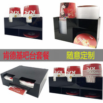 Acrylic log KFC family bucket takeout portable packing bag storage box Paper cup holder Cup picker