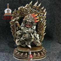 Nepal high-grade gilt handicraft inlaid gems to Vajra hand Bodhisattva Guardian like height 33cm