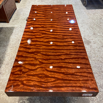 Solid wood Big Board tea table log tea table table mahogany flower face water ripple desk 2 meters spot clearance