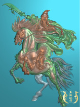 Guan Kung Wu Caiu Divine Horse Precision Sculpture Photo Jade Sculpture figure JDP