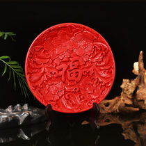 Lacquer carving lacquer Beijing specialties look at the plate folk lacquer crafts ornaments Business gifts to send foreigners Beijing gifts