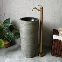 Wash basin upright post washbasin ceramic column basin balcony toilet outdoor integrated floor pool Terra basin patio