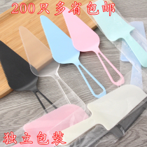 Cake cutting knife padded disposable plastic birthday cake cutter serrated blade independent packaging 200