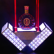 Zoshang bar wine luminous wine seat V-shaped stainless steel XO foreign wine seat led charging laser wine seat luminous wine tray