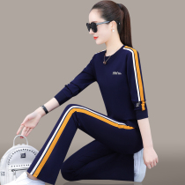 Sports Suit Women Spring Autumn 2022 New Fashion Foreign Air Blast Street Sweatshirt Two Sets Loose Harbor Wind Casual Clothing Wave