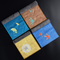 Tao Fuqi painted plus velvet tea towel absorbent tea cloth Tea set accessories Non-hair loss tea table Tea table practical towel