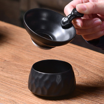 Tao Fuqi black Zen tea leak set household kung fu tea set black glaze Filter Group tea leak tea filter set