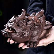 Tao Fuqi purple sand big golden Chan tea pet can raise the Rich Tea play tea table accessories tea table three-legged gold toad ornaments