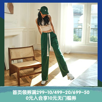 La Nikar straight cylinder Loose Casual Sports Long Pants Woman Spring Autumn High Waist Lacing wide leg pants 100 lap Fitness pants
