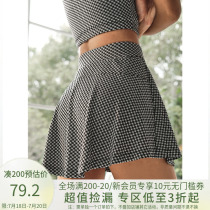La Nikar tennis skirt womens running anti-light plaid professional fitness hip skirt yoga sports skirt suit