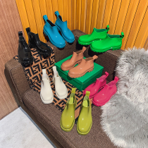 Ashigömona with the same paragraph 2022 new rain boots female male and female couple big code short cylinder thick bottom 2022 V waterproof rain shoes