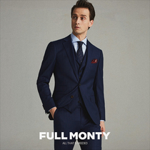 FULL MONTY striped suit suit suit men slim formal business Wedding groom wedding wool suit autumn