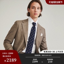 FULL MONTY suit suit suit men Business slim wool brown gray groom dress wedding suit Spring Autumn