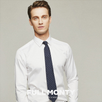 FULL MONTY men long sleeve white shirt business suit slim anti-wrinkle anti-wrinkle black tie shirt autumn