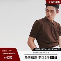 (New)Mens lapel knit POLO shirt Business Casual Pure cotton Slim Short sleeve T-shirt 2021 Summer