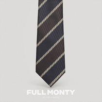 FULL MONTY striped hand tie mens high end business dress casual suit shirt accessories gift box