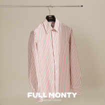 (The same style in the mall)New imported fabric summer striped long-sleeved shirt mens casual slim-fitting dark button collar shirt