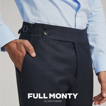 FULL MONTY mens business dress trousers Prince high waist slim straight casual suit pants autumn and winter