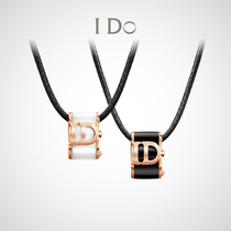 (Spot)I Do BOOM porcelain series 18K gold true diamond necklace Female rose gold pendant ido