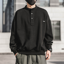 Autumn and winter round neck sweater mens ins Tide brand no hat jacket loose mens 2021 New plus velvet padded top