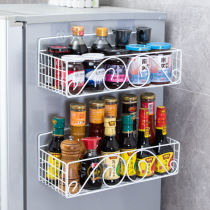 Refrigerator rack side storage kitchen household Daquan wall hanging seasoning products cling film bathroom non-perforated storage rack