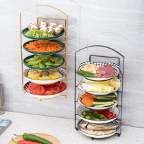 Kitchen dish rack countertop multi-layer portable storage vegetable artifact Daquan household wall hot pot dish dish dish tray