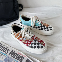 Sails Cloth Shoes Men Low Help 2022 Summer New Trends 100 Hitch Breathable Casual Single Shoe Plaid Tide Shoes Couple Board Shoes