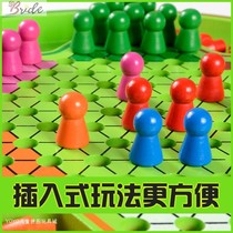 Bo childrens glass beads checkers puzzle School students large wooden boys and girls adult parent-child children two-in-one fly