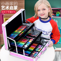 Childrens drawing tool set painting tool art brush gift box kindergarten color pen Primary School students school supplies