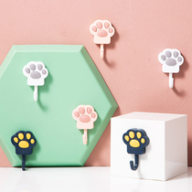 Home Home Cartoon Hook Powerful Viscose Hook Cartoon Cute Punching Girl Spoon Girl Spoon Sticky Hook Door Rear Hanger Door