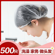 Home home disposable shower cap female waterproof bath thickened transparent beauty salon special hair mask Hair dye headgear Hotel
