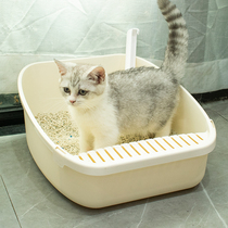 Large size cat litter basin semi-closed open anti-spatter anti-splash cat toilet young cat into kitty cat sand basin supplies