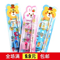 Card Pencil Five-Piece Set Pupil School Supplies Stationery Set Christmas Gift Toys Wholesale