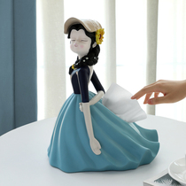 Light luxury high-end paper box girl tissue box cute home living room bedroom paper coffee table table wedding storage