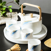 Nordic ceramic teapot set tea set home Modern simple office hospitality kung fu tea cup Big Cup gift box