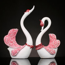 Creative European wine cabinet TV cabinet living room home craft decorations birthday wedding gift resin swan ornaments