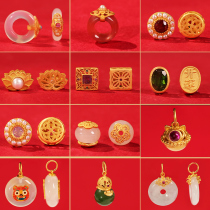 925 Pure Silver Sand Gold Accessories Handmade Diy Making Bracelet Necklace Small Pendant Pendant Pendant Running Ring Accessories Jewel Material