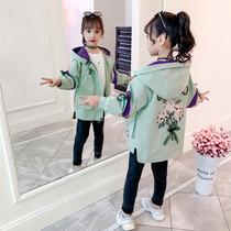 Girls autumn coat childrens autumn and winter plus velvet padded trench coat 2021 new female childrens autumn style childrens clothing