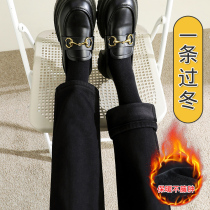 In the autumn and winter of 2022 new black straight jeans plus thin high waist elastic bullet wear and fix pipe pants