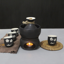 Ceramic wine wine pot hot pot cooking wine Candlestick heating wine dispenser yellow wine cup set
