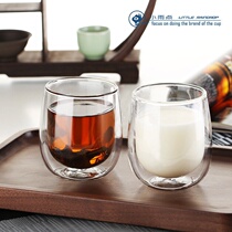 Small rain double-layer glass home insulated water cup office hospitality glass teacup kettle