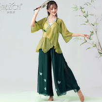 Sister color classical dance body rhyme gauze dress female elegant practice clothing short coat 2021 New Chinese dance performance