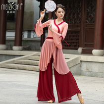 Sister posture color classical dance practice clothes Female body rhyme yarn clothes long elegant fairy Chinese folk dance performance suit